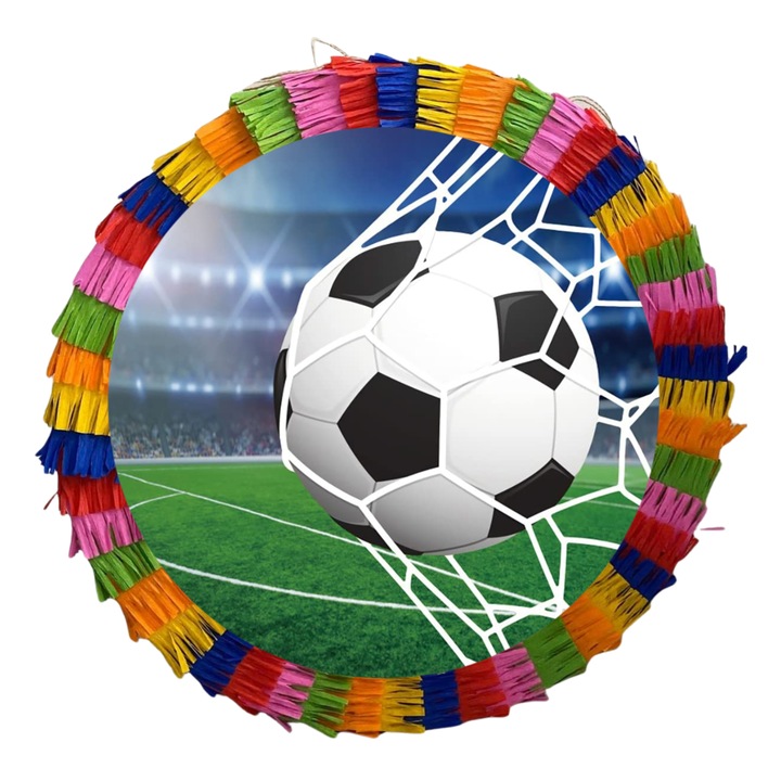 Piniata pentru petreceri, 35 cm, multicolora, model Fotbal