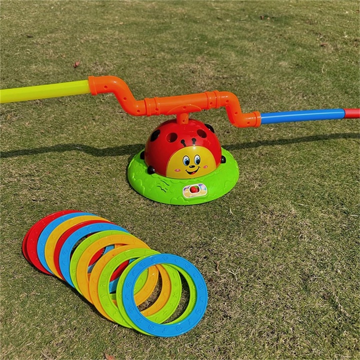 Set jucarii interactive Kidsbele, 2 in 1 muzicala si aruncare inel, ABS, multicolor, 27x24.5x13cm, 5-7 ani