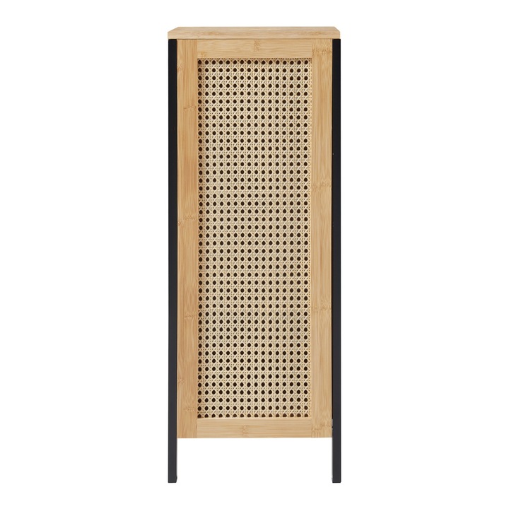 Cos rufe, en.casa, PXCH-0024 Tervola, 80 x 30 x 30 cm, mdf, bambus, plastic, natur, negru