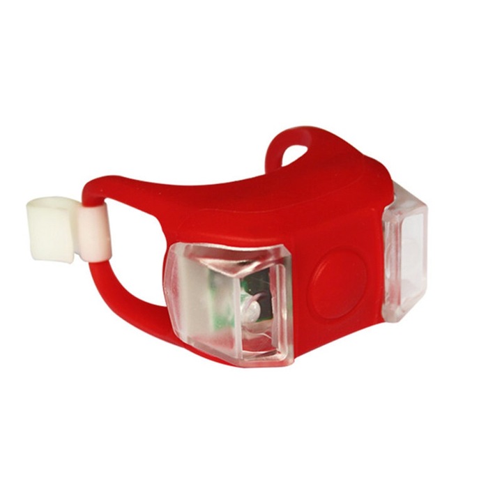 Pachet 2x Stop Spate Bicicleta Impermeabil, OPTIM SOLUTION, LED-uri Waterproof, 3 Moduri de Lumina, Multifunctional, Baterie AG10, Practically, Rosu