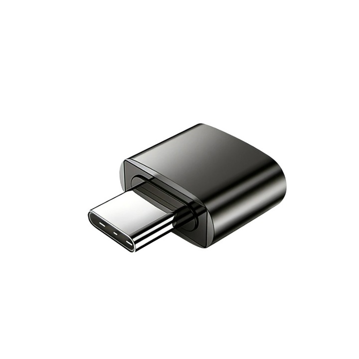 Преходник OTG USB 3.0 към USB тип C, OTG, Универсален, Черен