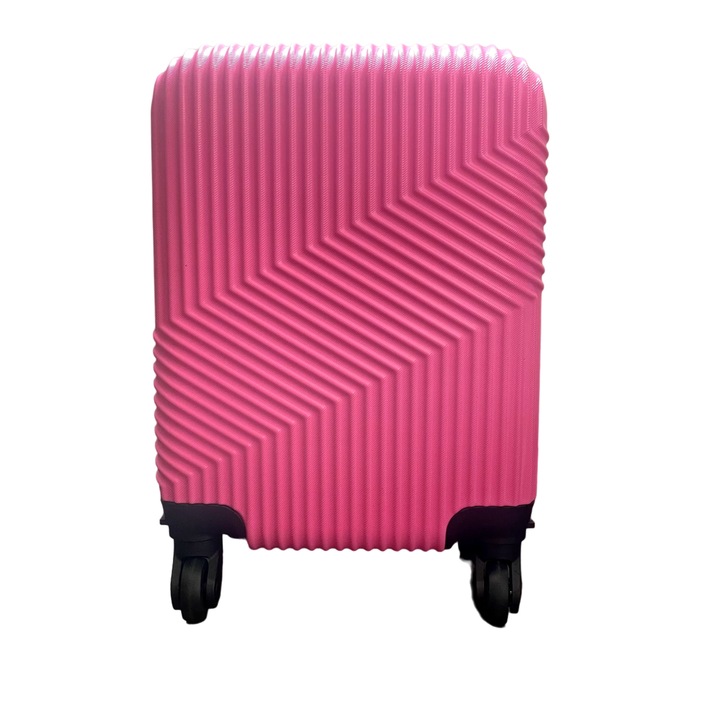 Куфар с колелца Ryan Air, Wizzair, Устойчив ABS, 55x35x22 см, TR-00099, Светло розово