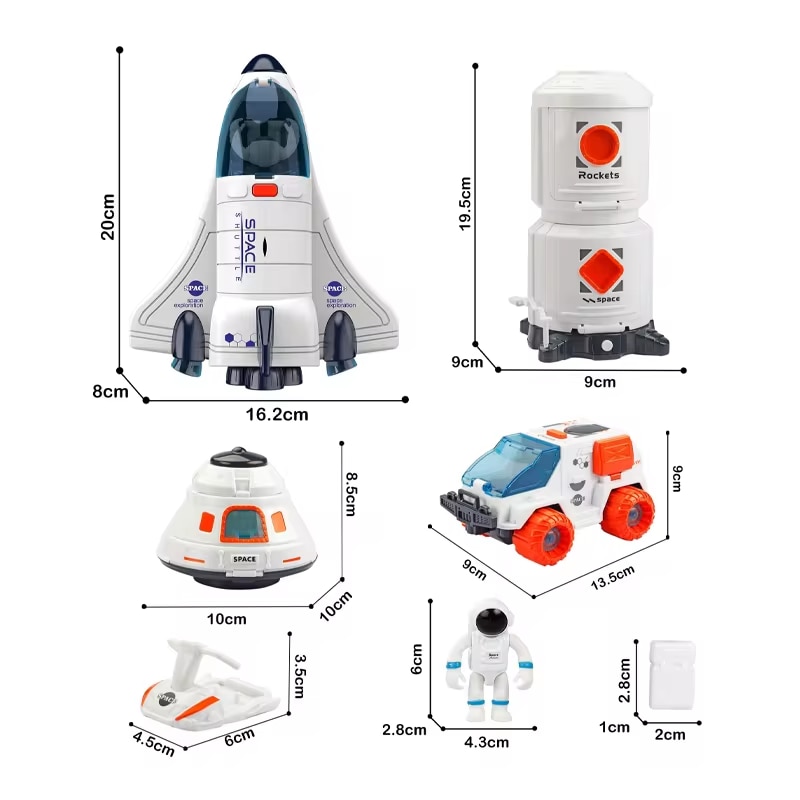 Set de Joaca 10in1 Statia Spatiala Super-Rocket Indiggo® cu Lumini