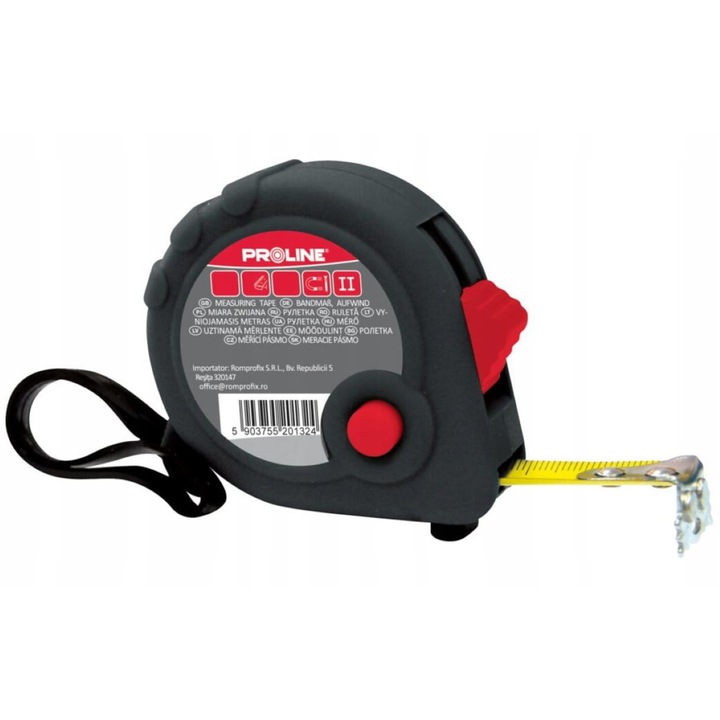 Ruleta magnetica cu tripla blocare, Proline, 5m x 19mm