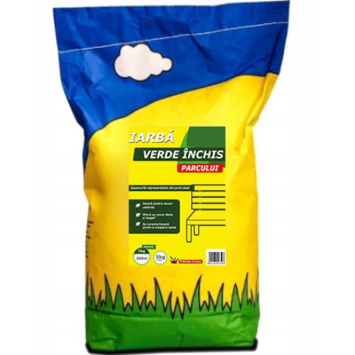 Seminte Gazon pentru Umbra 5kg ARPON – Iarba Parc Verde Inchis, Densa, pentru Curte si Gradina, 200m²