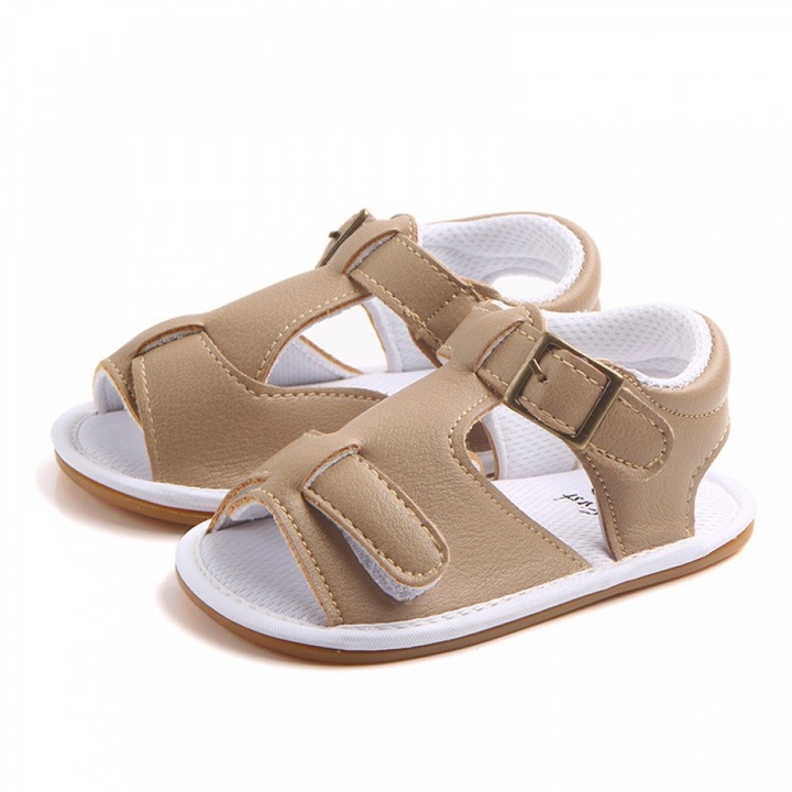 Pantofi de botez CNNIK®, talpa moale, respirabili, 0-1 ani, unisex, Maro