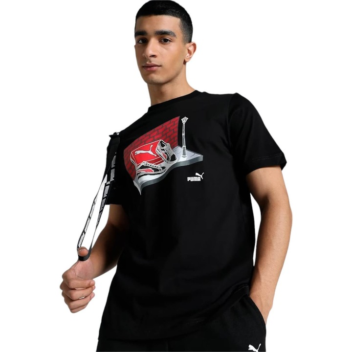 Tricou PUMA Graphics Sneaker Box 34905, Negru, XS