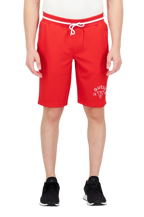 Pantaloni scurti barbati cu imprimeu logo, Guess, rosu, S
