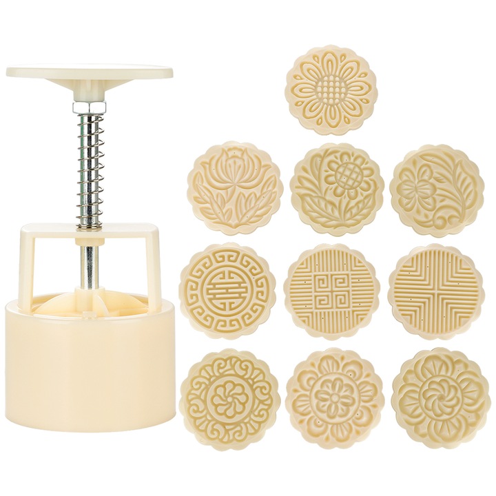 Forma pentru prajituri cu 10 stampile, alb, 14.1x7cm