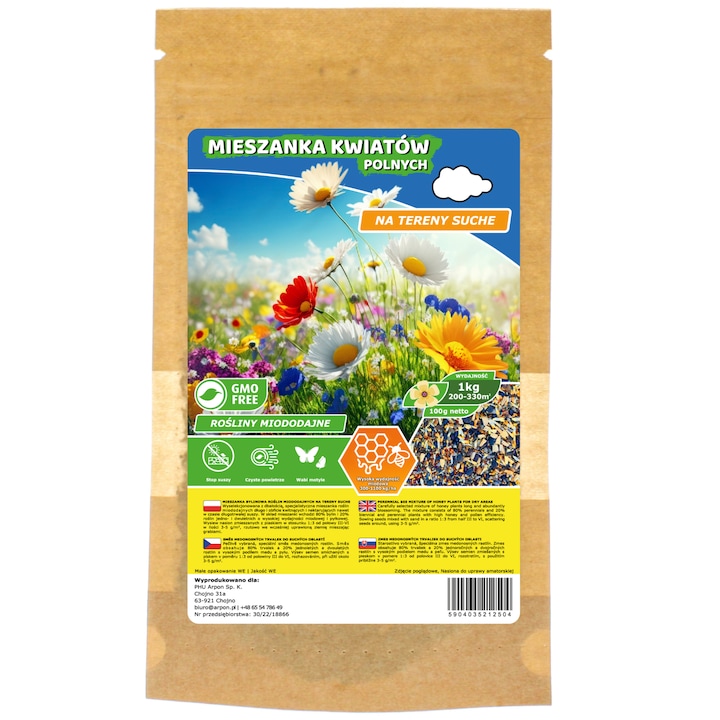 Seminte flori salbatice, Toraf, Mix pentru terenuri uscate, Multicolor, 100 g