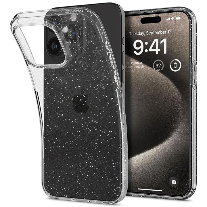 iPhone 15 Pro Max tokok – Spigen Liquid Crystal Glitter – Crystal Quartz