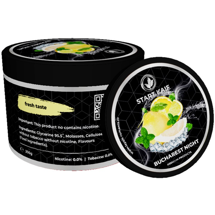 Aroma Narghilea StartKaif, Bucharest Night, din celuloza, fara nicotina sau tutun, 200g