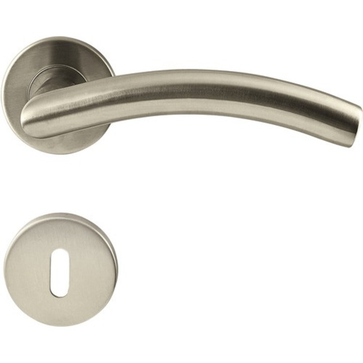 Manere Cu Rozeta Usa Interior Pertura Ivi, Pentru Cheie Bb, Otel Inoxidabil