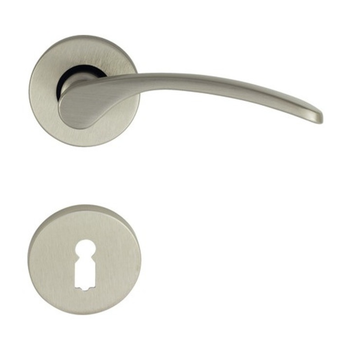 Manere Cu Rozeta Usa Interior Verofer Vieneta, Pentru Cheie Bb, Nichel Satinat