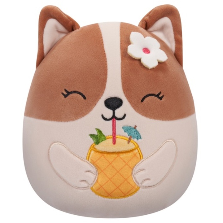 Jucarie de plus Squishmallows - Regina White Corgi, 19 cm