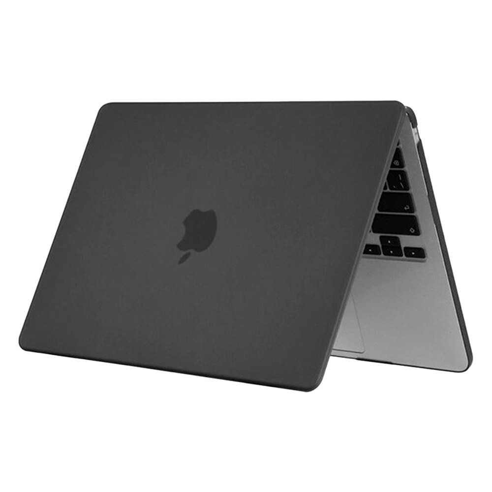 Carcasa High-Tech Encase pentru MacBook Air 13" 2022/2024, OPTIM SOLUTION, Design Transparent, Anti-Amprente, Precise Cutouts, Optim Protection Technology, 4 Suporturi Antiderapante, Snugly Filling, Negru Mat