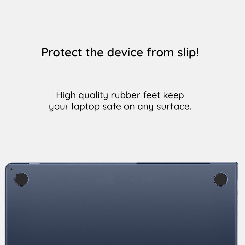 Carcasa High-Tech Encase pentru MacBook Air 13" 2022/2024, OPTIM SOLUTION, Design Transparent, Anti-Amprente, Precise Cutouts, Optim Protection Technology, 4 Suporturi Antiderapante, Snugly Filling, Negru Mat