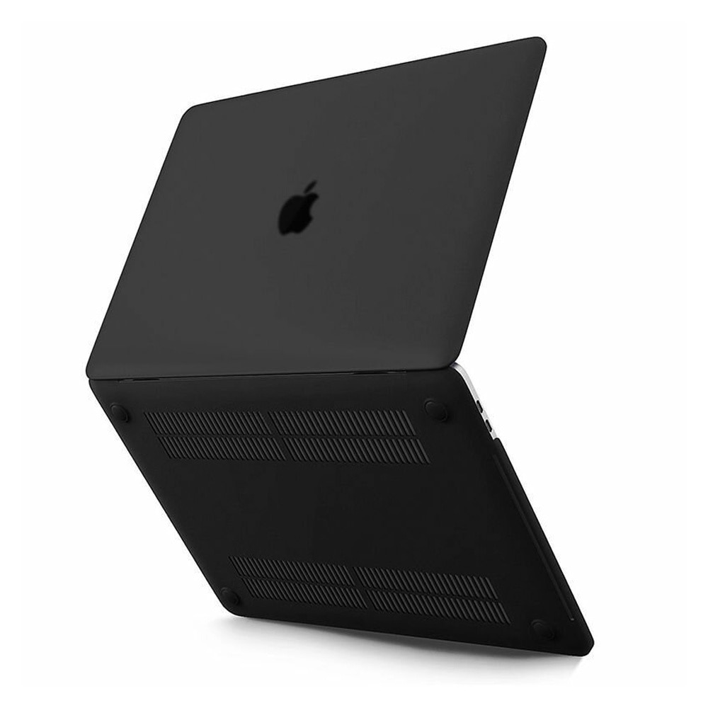 Carcasa High-Tech Encase pentru MacBook Air 13" 2022/2024, OPTIM SOLUTION, Design Transparent, Anti-Amprente, Precise Cutouts, Optim Protection Technology, 4 Suporturi Antiderapante, Snugly Filling, Negru Mat