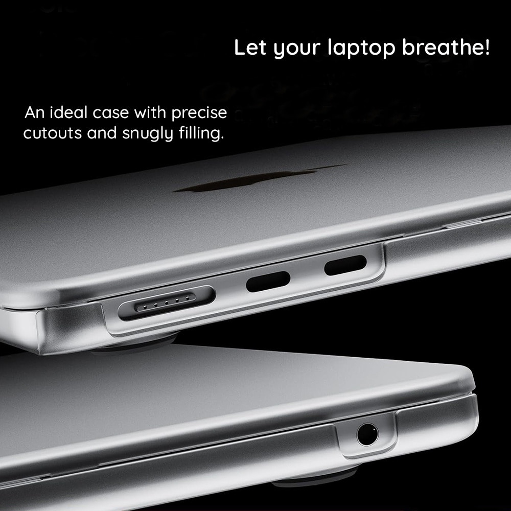 Carcasa High-Tech Encase pentru MacBook Air 13" 2020, OPTIM SOLUTION, Design Transparent, Anti-Amprente, Precise Cutouts, Optim Protection Technology, 4 Suporturi Antiderapante, Snugly Filling, Mat Transparent