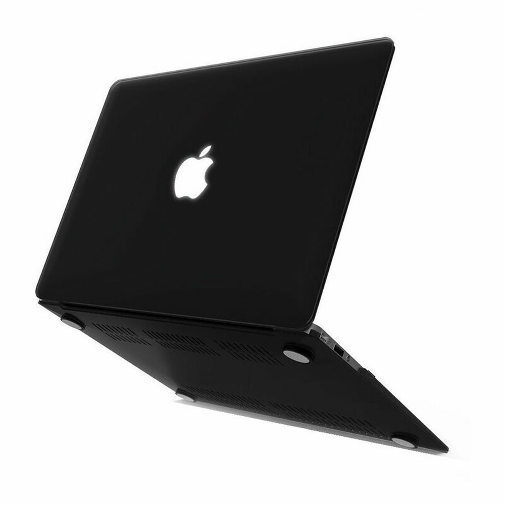 Carcasa High-Tech Encase pentru MacBook Air 13" 2017, OPTIM SOLUTION, Design Transparent, Anti-Amprente, Precise Cutouts, Optim Protection Technology, 4 Suporturi Antiderapante, Snugly Filling, Negru Mat