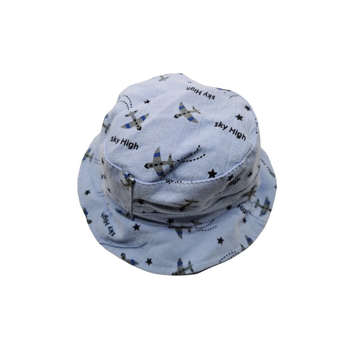 StarHat nyári gyerekkalap húzózsinórral, 16x11 cm, világoskék, repülőgép nyomat, Doty®