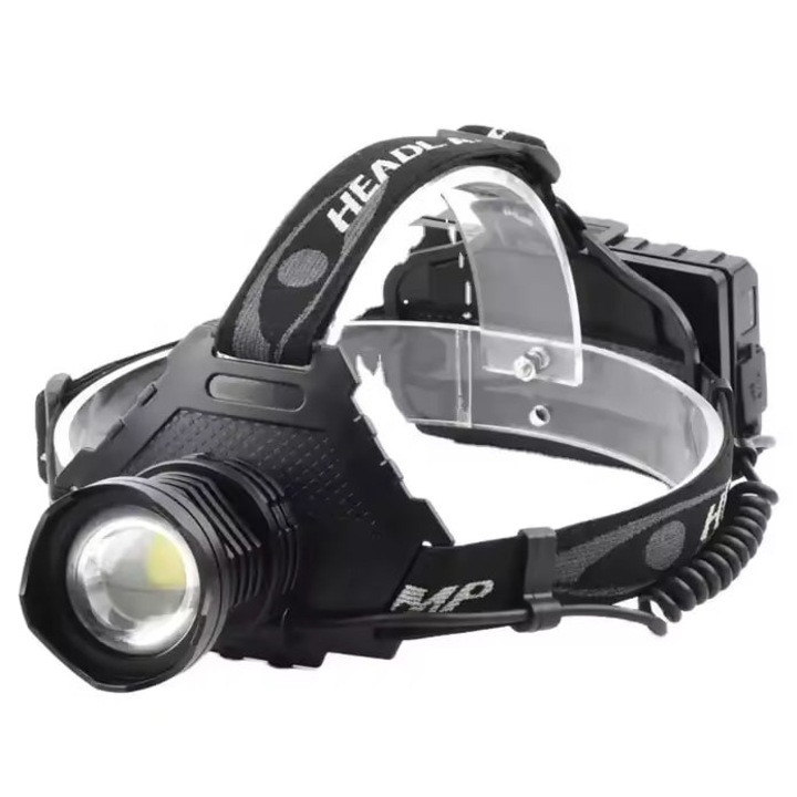 LED фар, алуминий, източник 1 x LED XP70 Ultra-Bright, с увеличение, професионален, водоустойчив, 20000 лумена, 4 светлинни режима, заден предупредителен стоп, черен