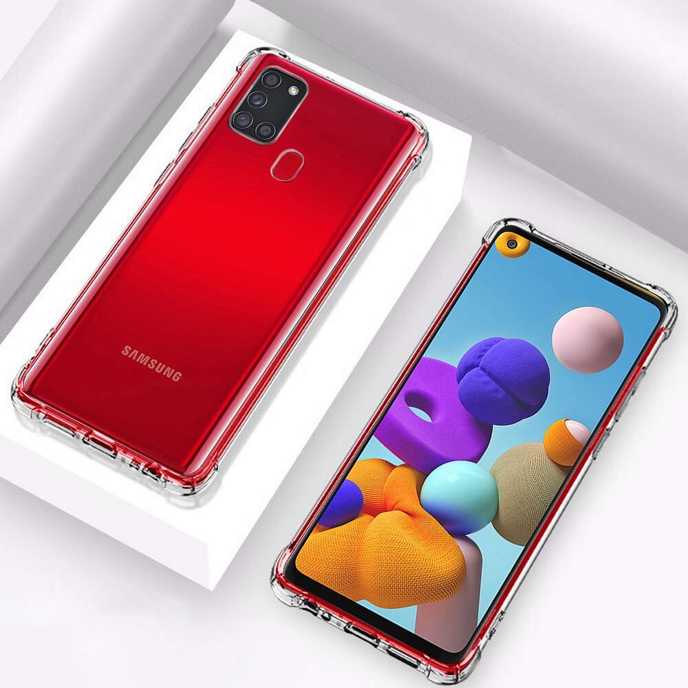 Husa protectie Mat-Tech compatibila cu Samsung Galaxy A21s, Protectie Camera, Colturi anti-soc, Decupaje Precise, Rezistenta la impact, Margini ridicate pentru protectia ecranului, Transparenta
