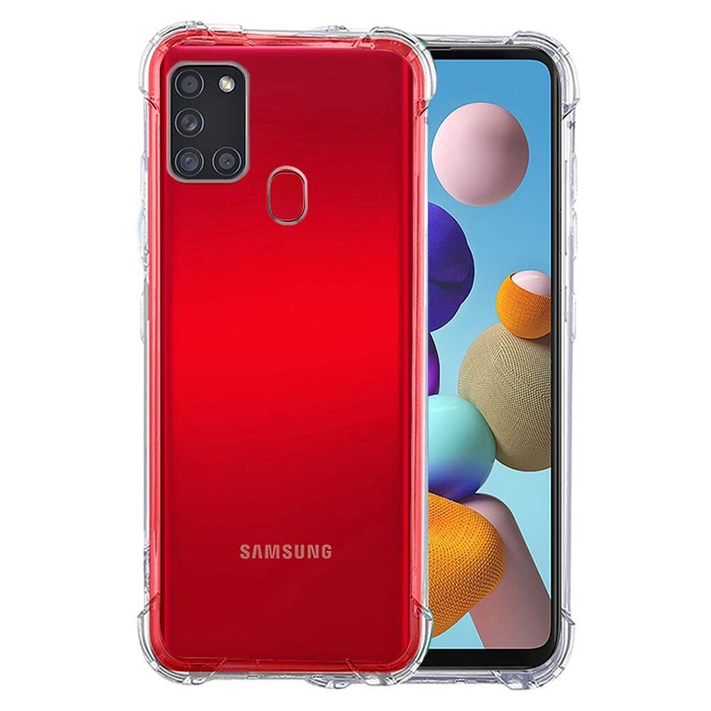 Husa protectie Mat-Tech compatibila cu Samsung Galaxy A21s, Protectie Camera, Colturi anti-soc, Decupaje Precise, Rezistenta la impact, Margini ridicate pentru protectia ecranului, Transparenta