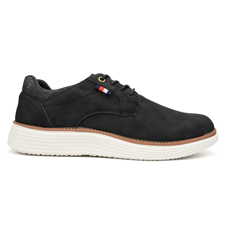 Pantofi casual de barbati, Din material denim, 1299, Negru
