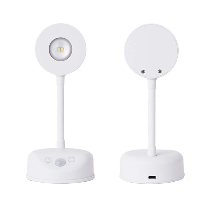 Dollcini, lampa de noptiera, bec LED ochi de pisica, iluminare rotativa la 360°