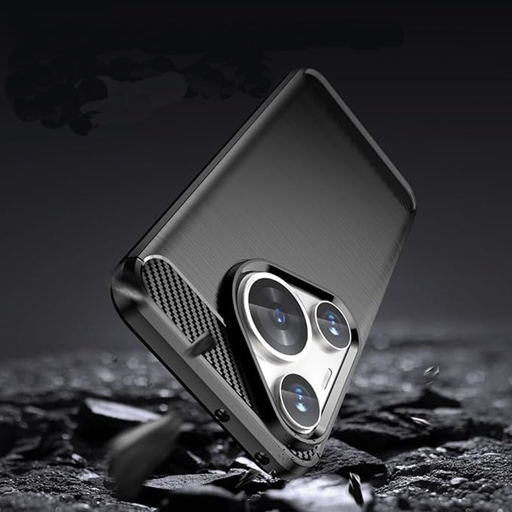 Husa pentru Huawei Pura 70 - Techsuit Carbon Silicone - Black