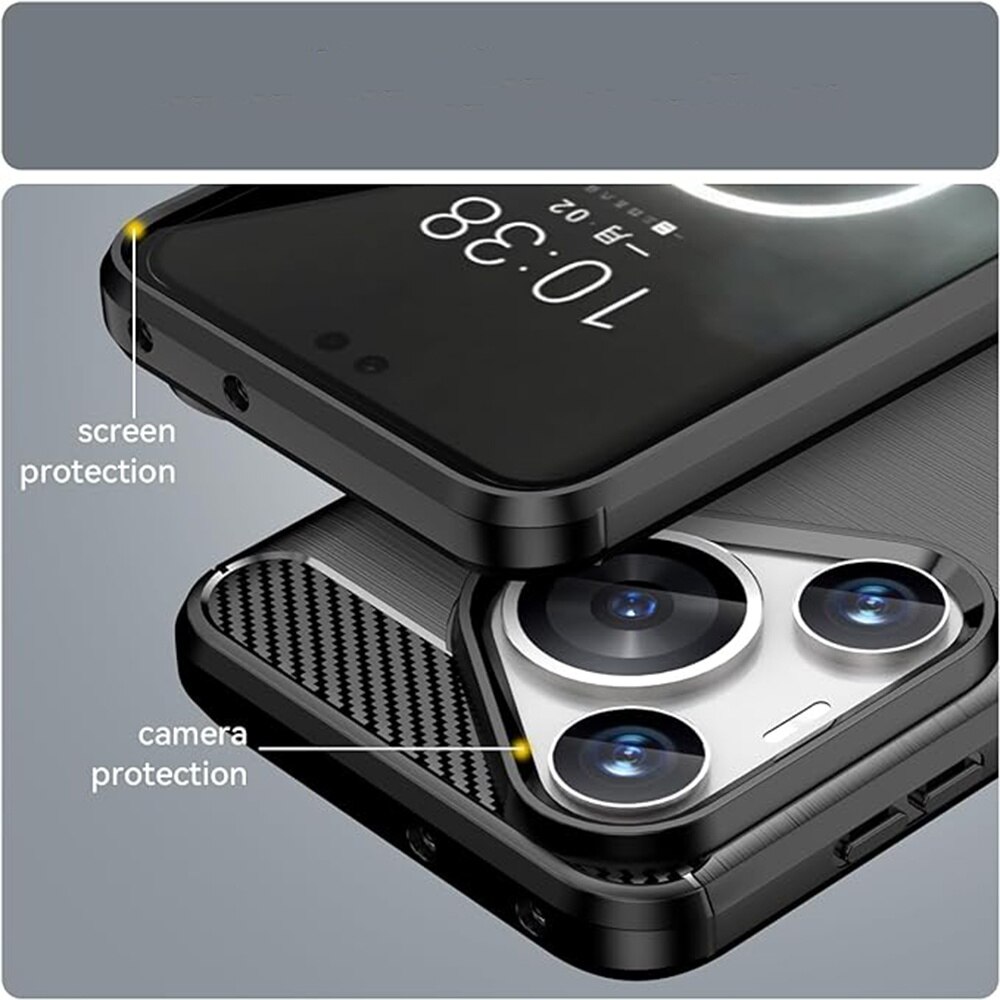 Husa pentru Huawei Pura 70 - Techsuit Carbon Silicone - Black