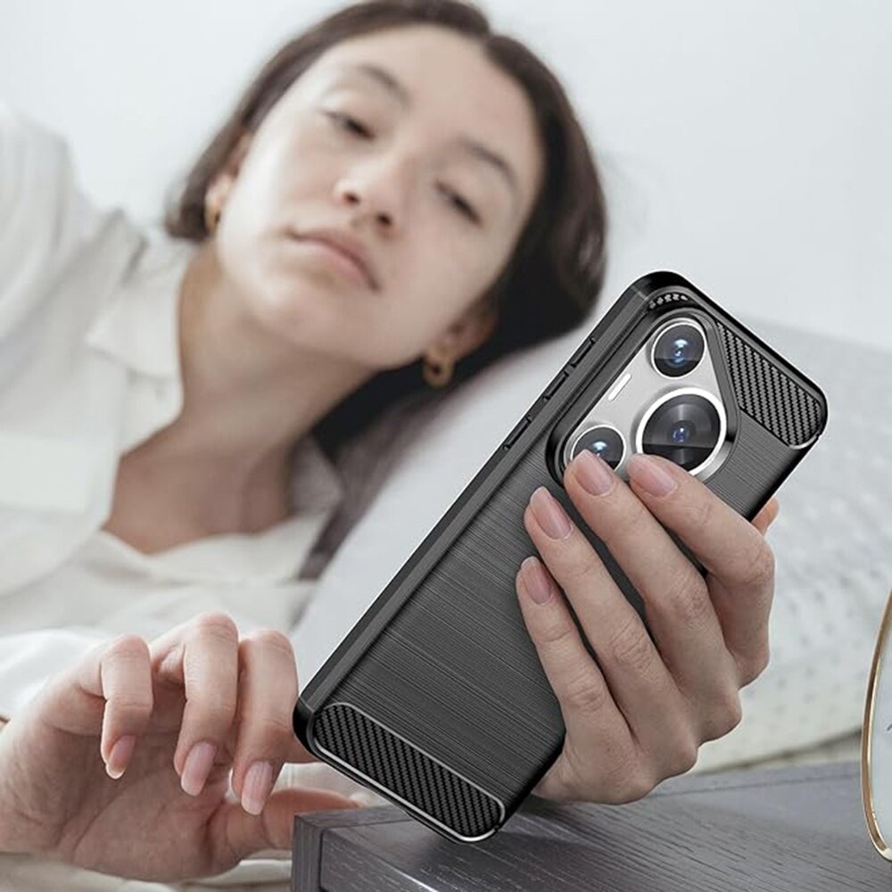 Husa pentru Huawei Pura 70 - Techsuit Carbon Silicone - Black