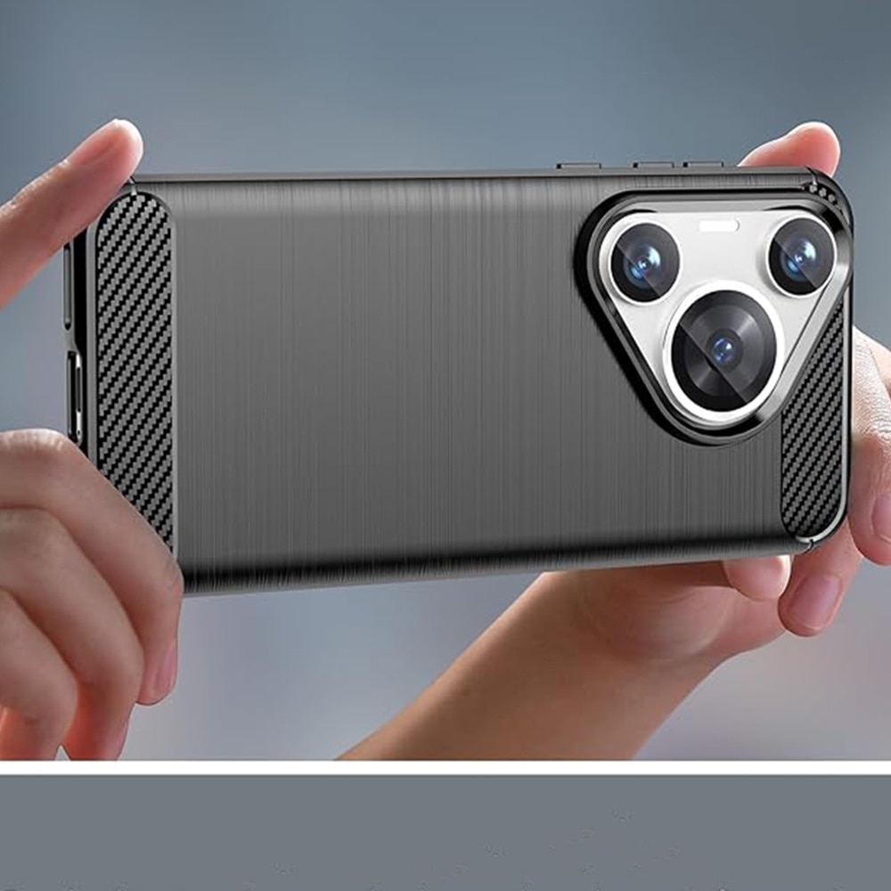 Husa pentru Huawei Pura 70 - Techsuit Carbon Silicone - Black