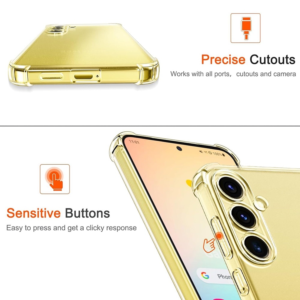 Husa pentru Samsung Galaxy S24 FE, TPU AntiShock, Protectie Camere, Transparent