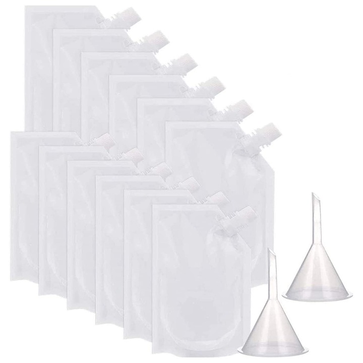 Пътни бутилки Enforose, комплект от 20 броя, за многократна употреба, водоустойчиви, хранителна пластмаса, компактни, преносими