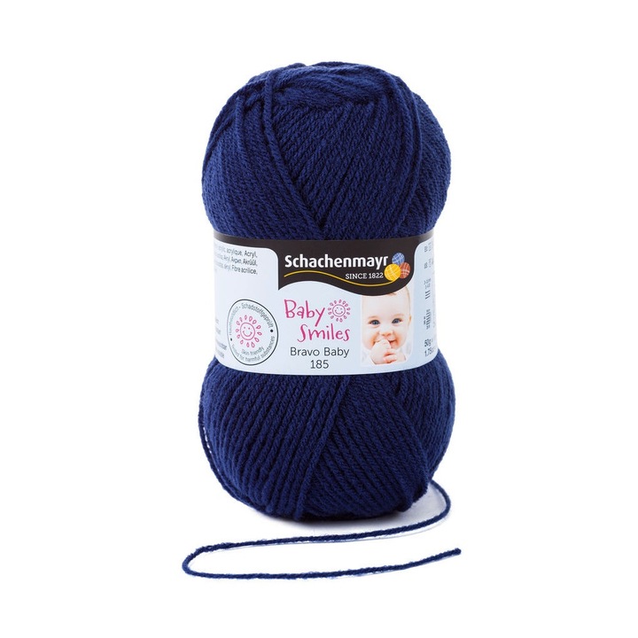 Smc Schachenmayr Baby Smiles 185, 1050, vékony, horgoláshoz és kötéshez, 100% akril, sötétkék, 50g, 185m