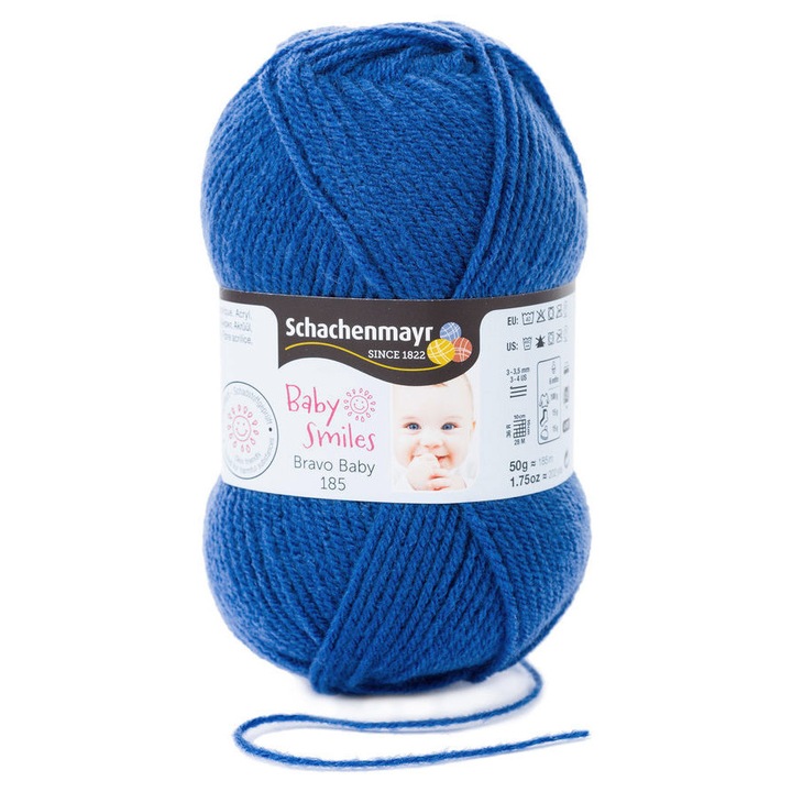 Fir Textil Smc Schachenmayr Baby Smiles 185, 1052, subtire, pentru crosetat si tricotat, 100% acril, jeans, 50g, 185m