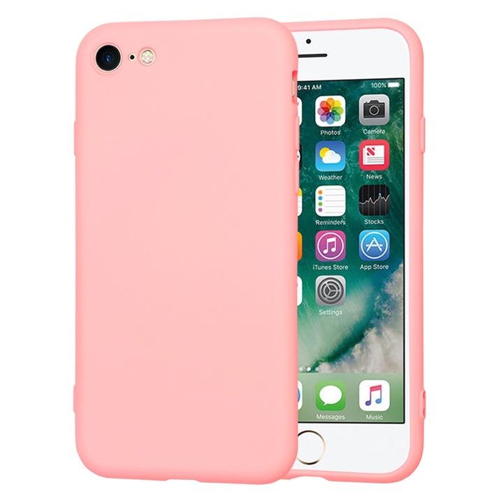 iPhone 7 / 8 / SE 2, SE 2020 / SE 3, SE 2022 tok, Techsuit SoftFlex, kréta rózsaszín