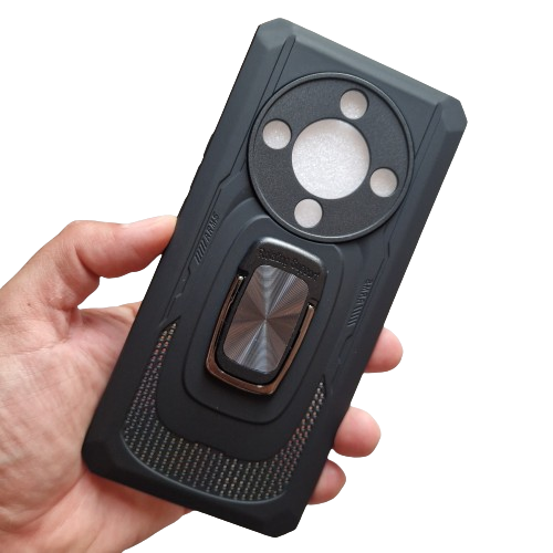 Husa Antishock cu magnet si inel compatibila cu Honor Magic 6 Lite, Black