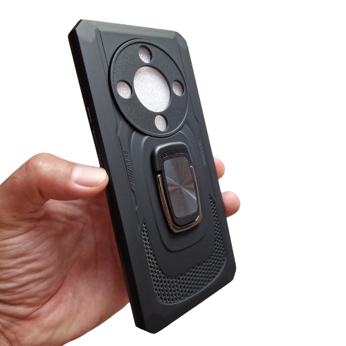 Husa Antishock cu magnet si inel compatibila cu Honor Magic 6 Lite, Black