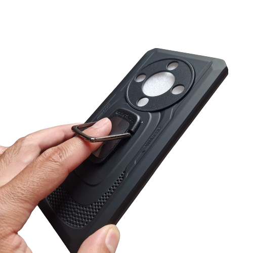 Husa Antishock cu magnet si inel compatibila cu Honor Magic 6 Lite, Black