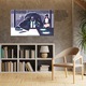 Tablou Canvas Marele Sef Robot Imbracat in Costum Atinge Pictograma Digitala si Secretara cu un Plic in Mana 40x25CM
