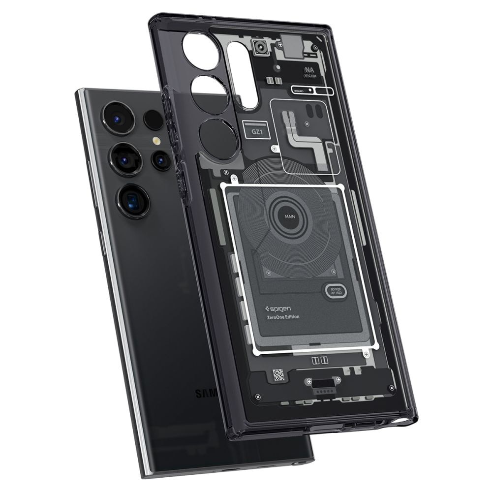 Husa, Spigen Ultra Hybrid pentru Samsung Galaxy S24 Ultra, Gri Fumuriu (Zero One)