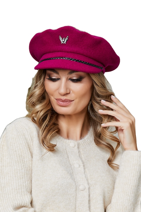 Bereta de dama cu cozoroc Ralenne Novia 6, 100% Lana merinos, Ciclamen