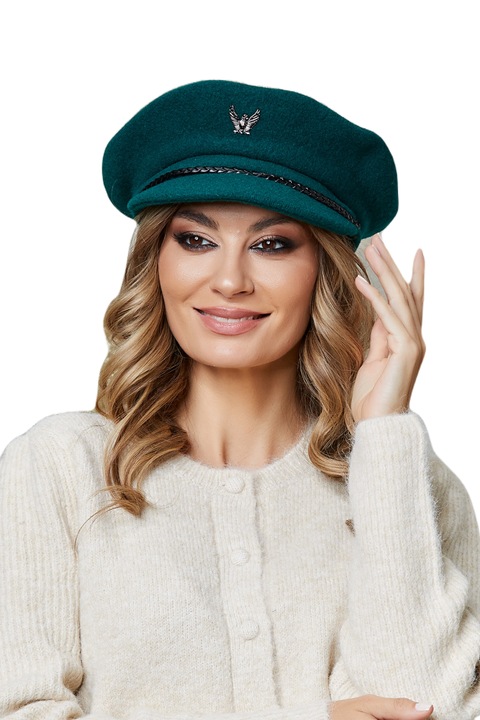 Bereta de dama cu cozoroc Ralenne Novia 9, 100% Lana merinos, Verde