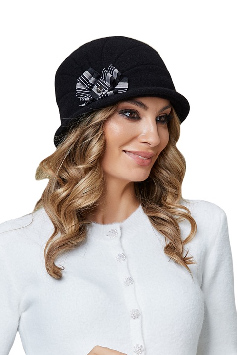 Дамска шапка в стил Ralenne Maral, 100% мериносова вълна, черна