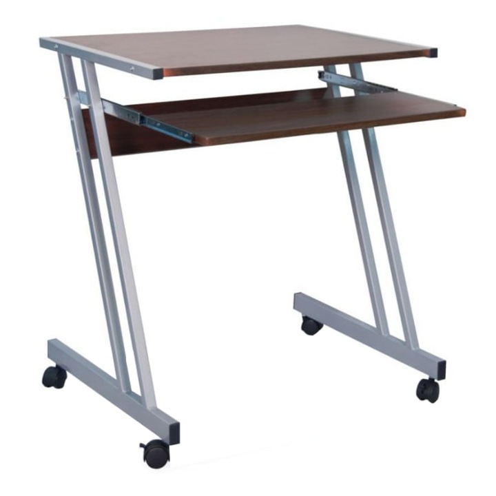 Birou cu roti Signal B-233, MDF, maro, 60x73x48cm