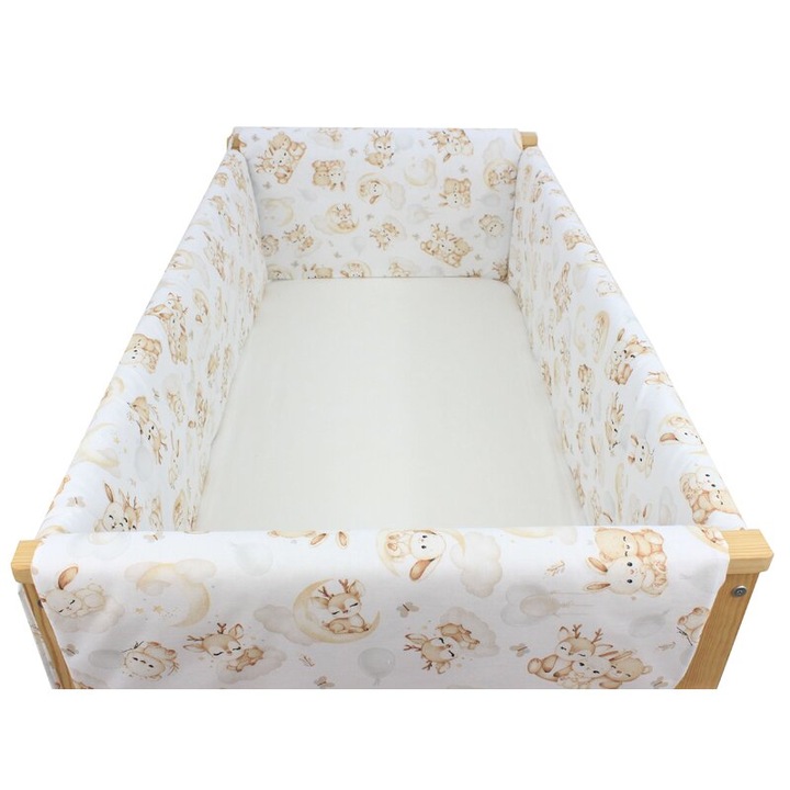 Set aparatori patut, Maxi, bumbac, Caprioara Bambi si prietenii, 120x60cm, alb