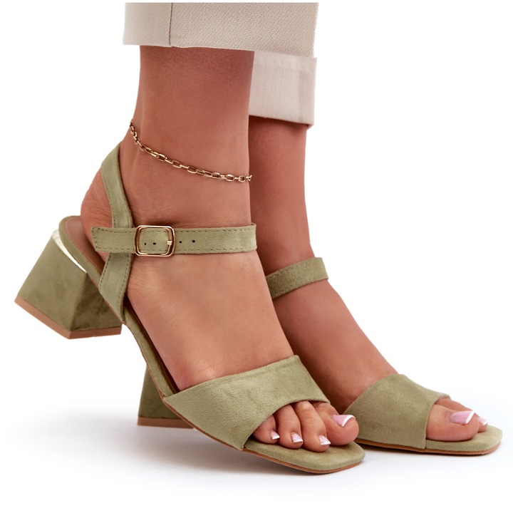 Sandale dama, Piele ecologica, Verde, Verde